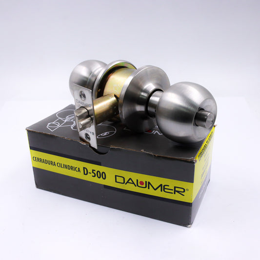 CERRADURA POMO CILÍNDRICA 500 ACERO INOX.