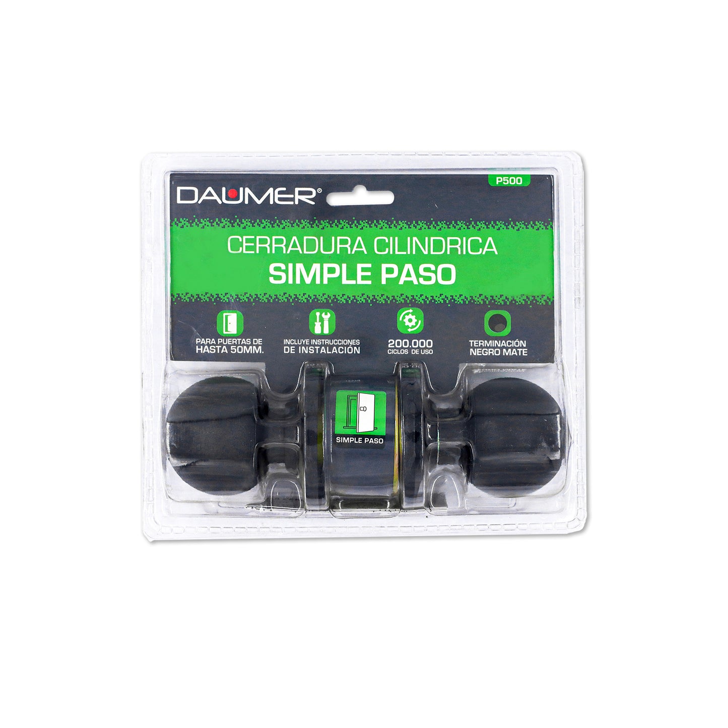 CERRADURA POMO CILÍNDRICA 500 BLACK