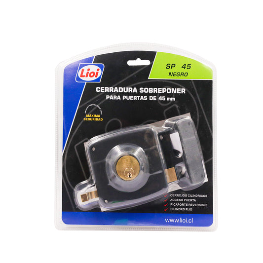 CERRADURA DE SOBREPONER 45MM CILINDRO FIJO