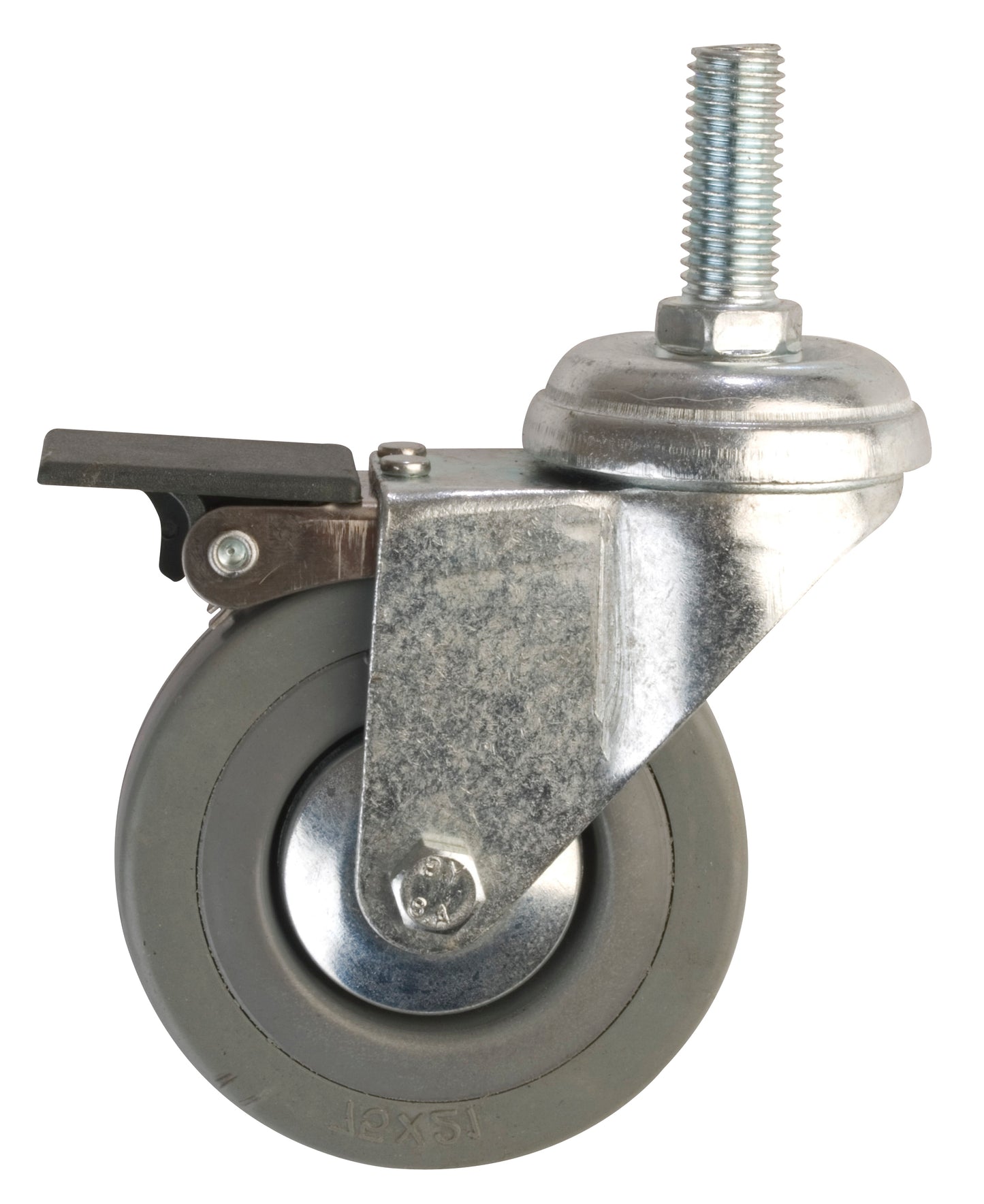 RUEDA GRIS DE GOMA CON BASE GIRATORIA