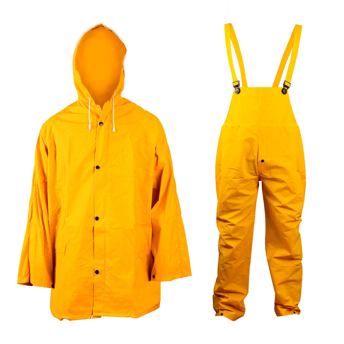 TRAJE IMPERMEABLE AMARILLO CHAQUETA Y JARDINERA