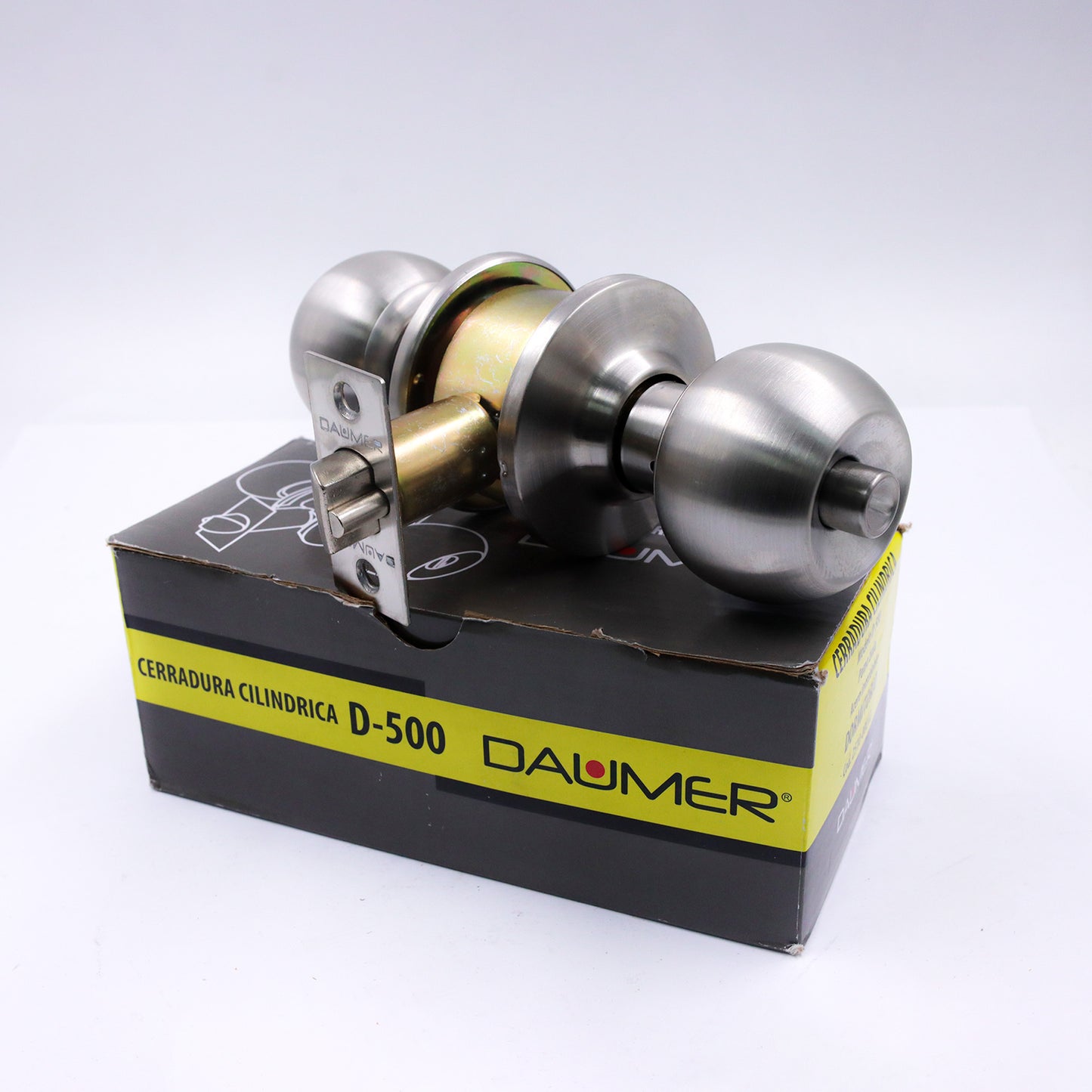 CERRADURA POMO CILÍNDRICA 500 ACERO INOX.