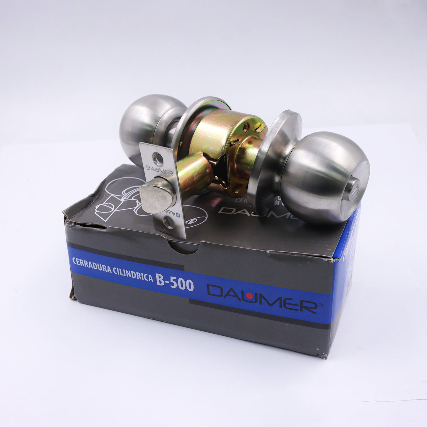 CERRADURA POMO CILÍNDRICA 500 ACERO INOX.