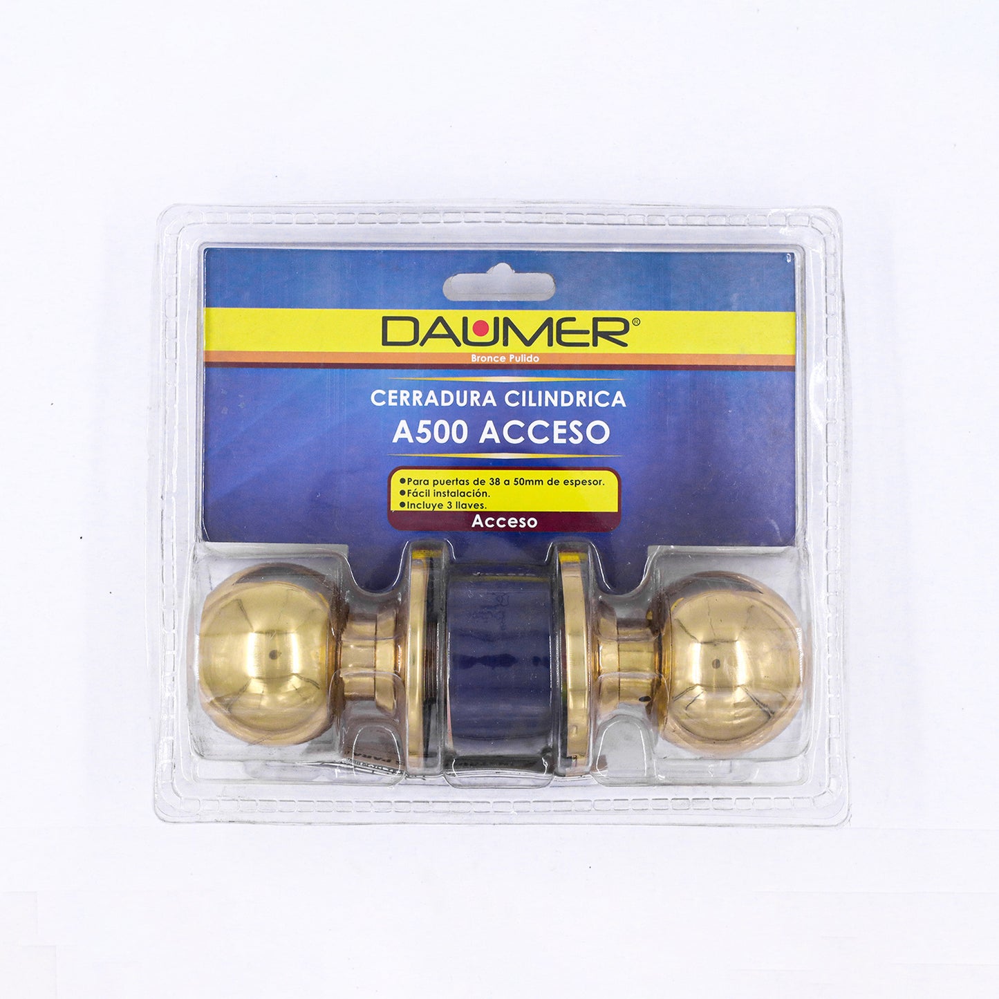 CERRADURA POMO CILÍNDRICA 500 BRONCEADA