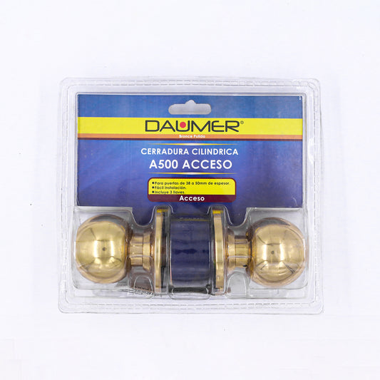 CERRADURA POMO CILÍNDRICA 500 BRONCEADA