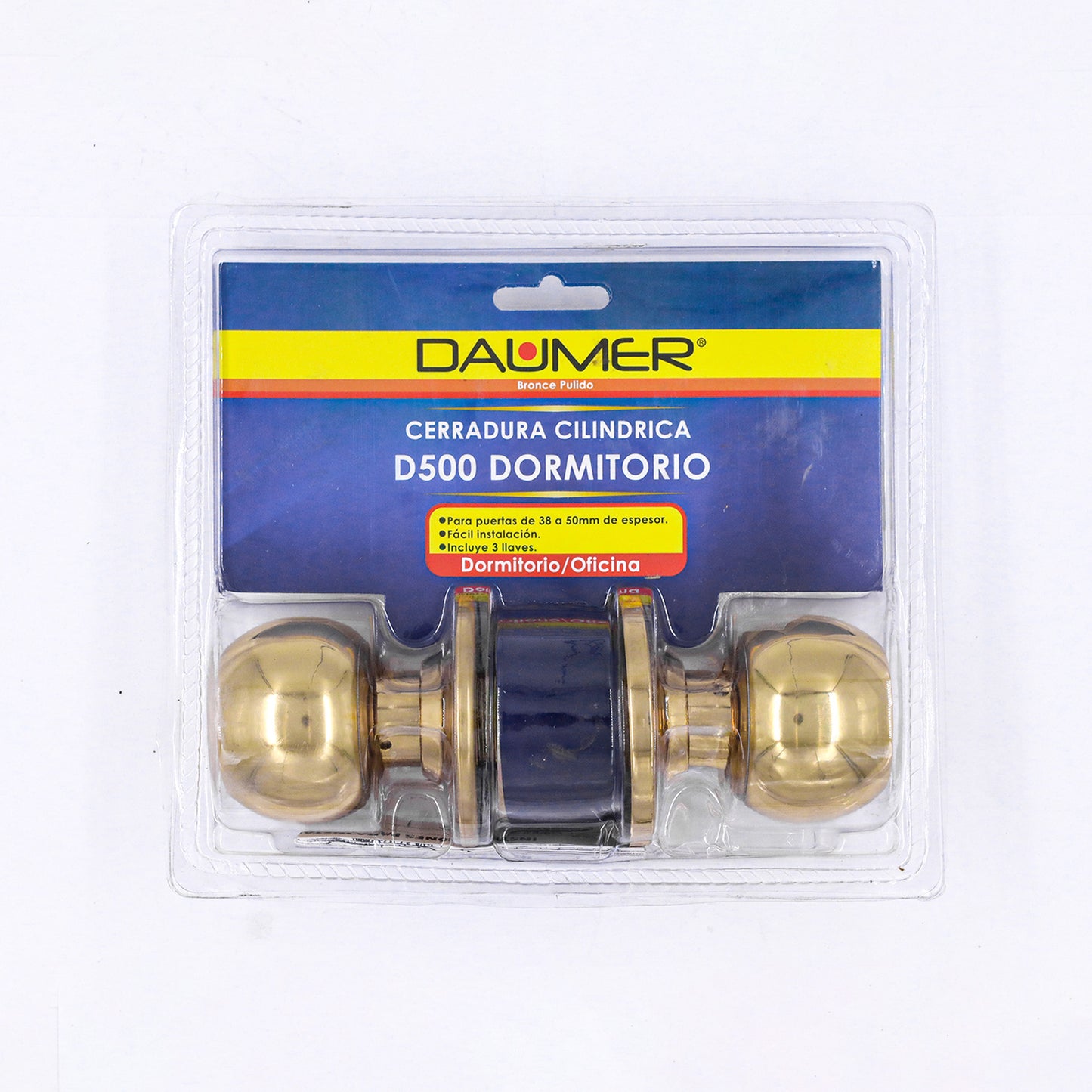 CERRADURA POMO CILÍNDRICA 500 BRONCEADA