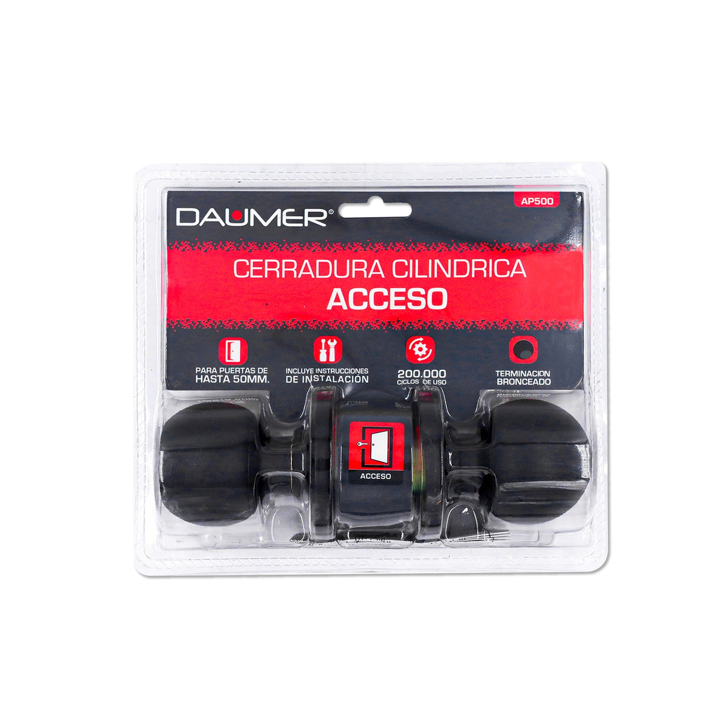 CERRADURA POMO CILÍNDRICA 500 BLACK