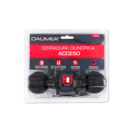 CERRADURA POMO CILÍNDRICA 500 BLACK