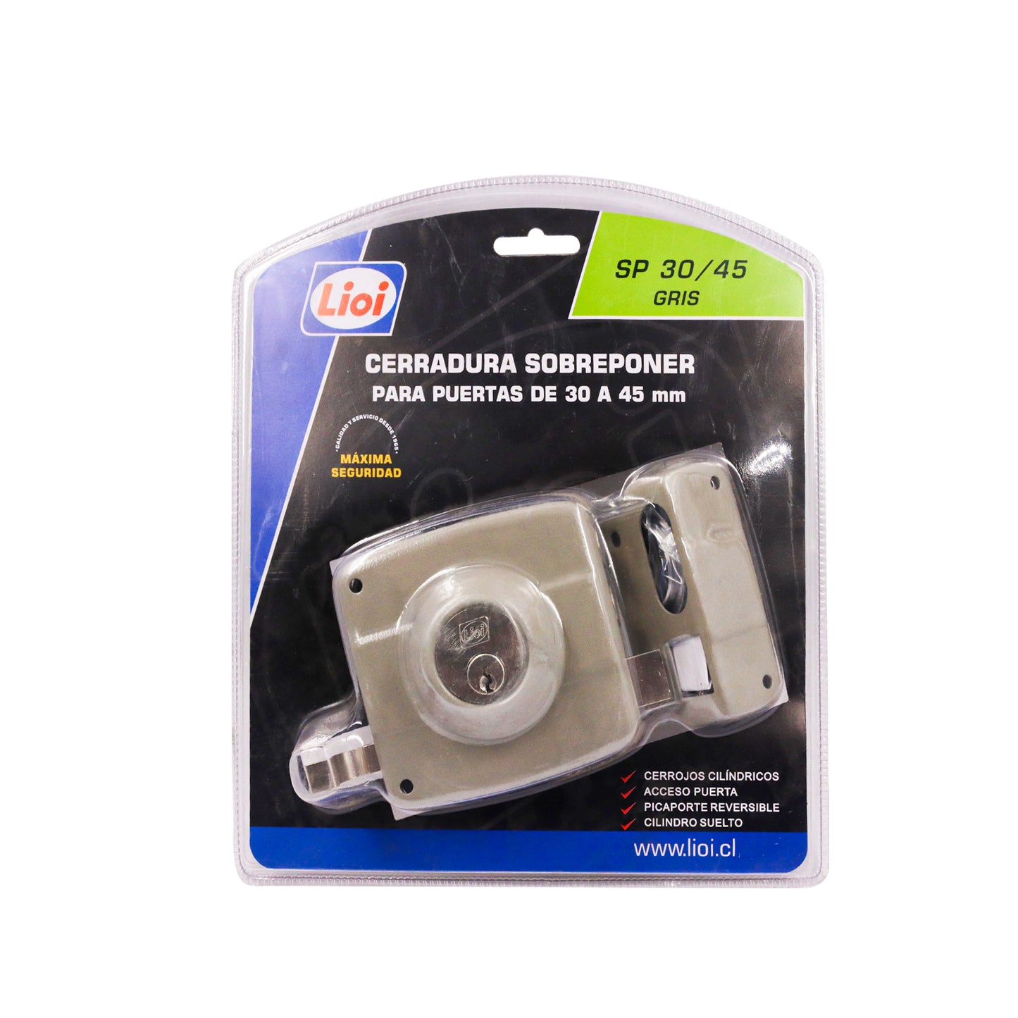 CERRADURA DE SOBREPONER 30 - 45mm CILINDRO SUELTO