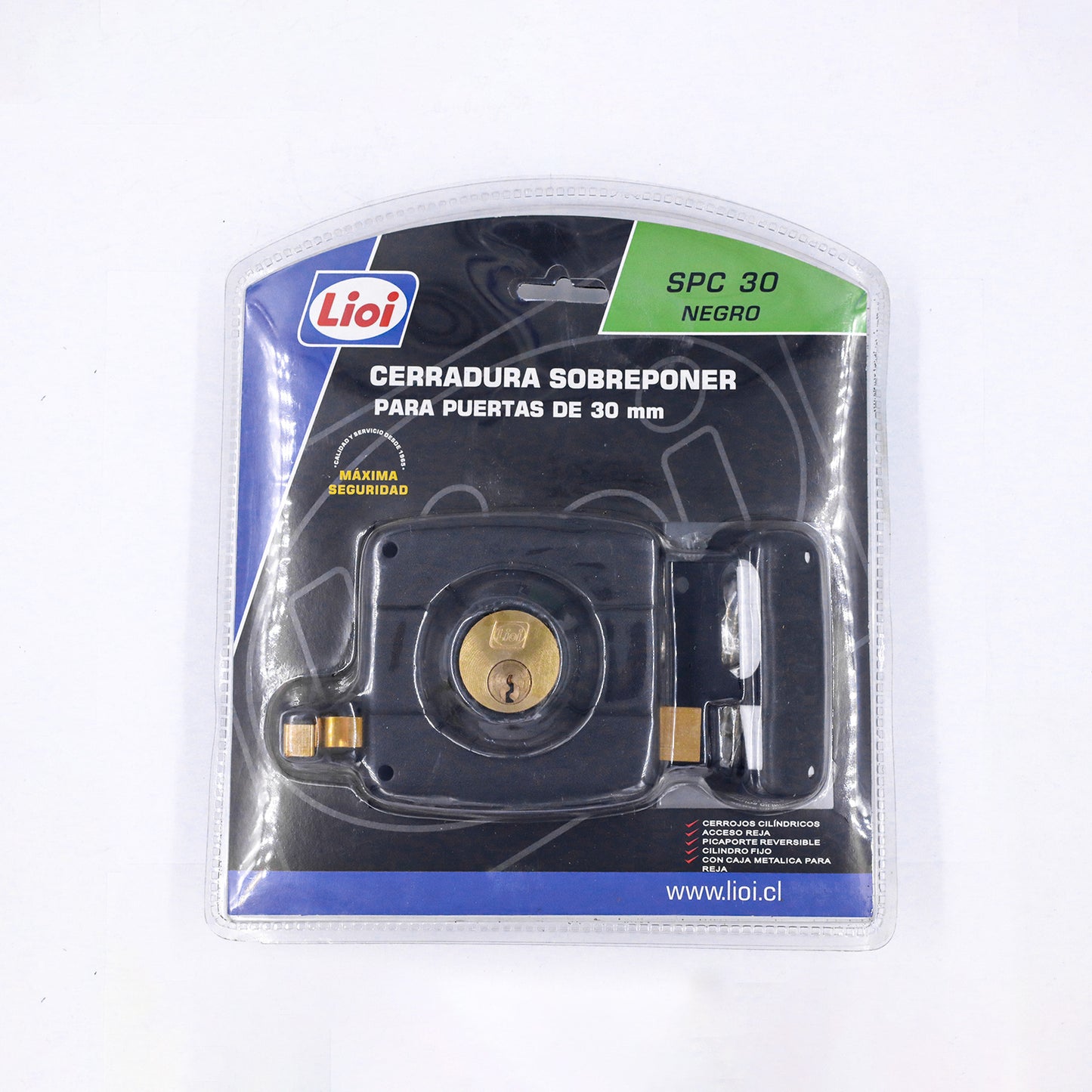 CERRADURA DE SOBREPONER 30MM CILINDRO FIJO