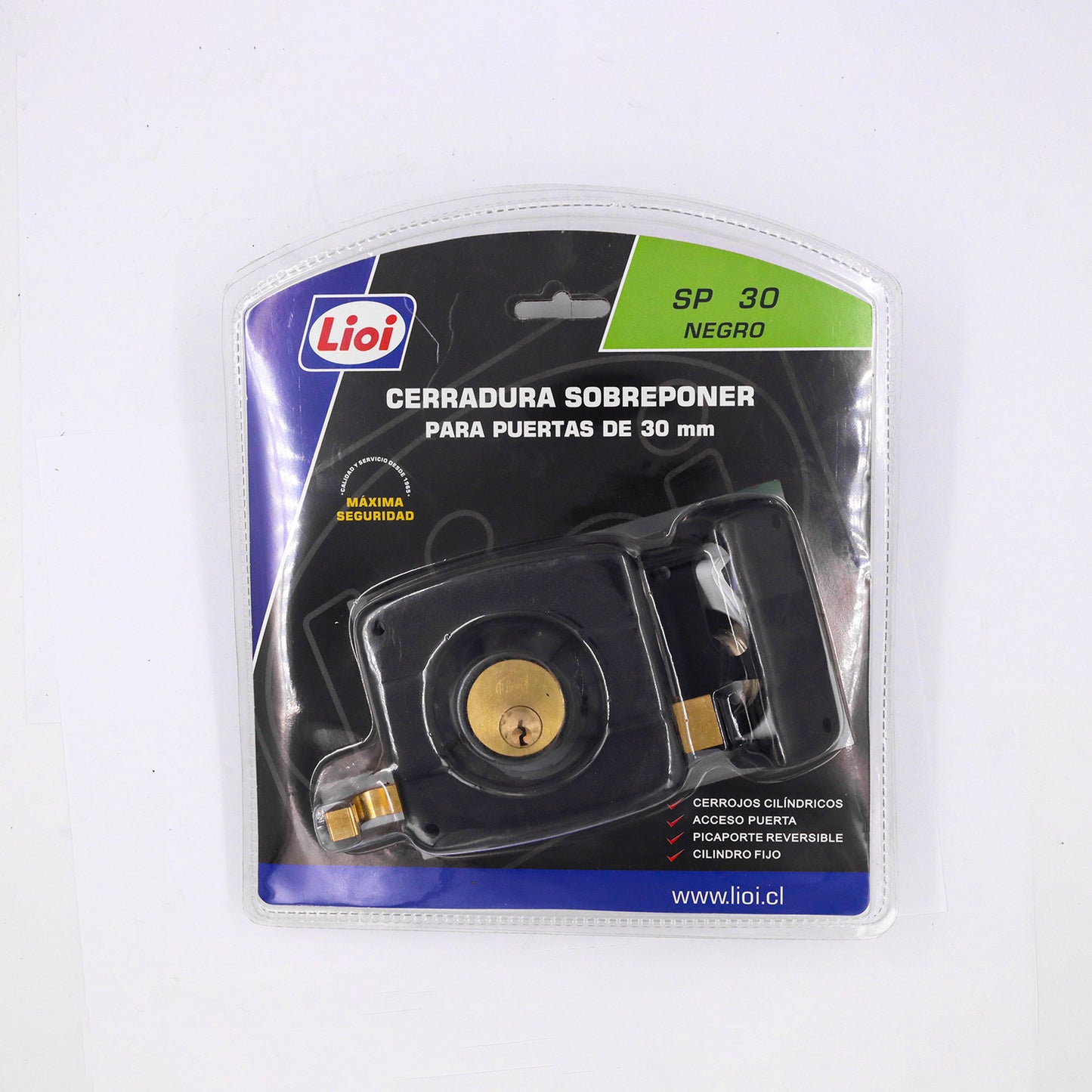 CERRADURA DE SOBREPONER 30MM CILINDRO FIJO