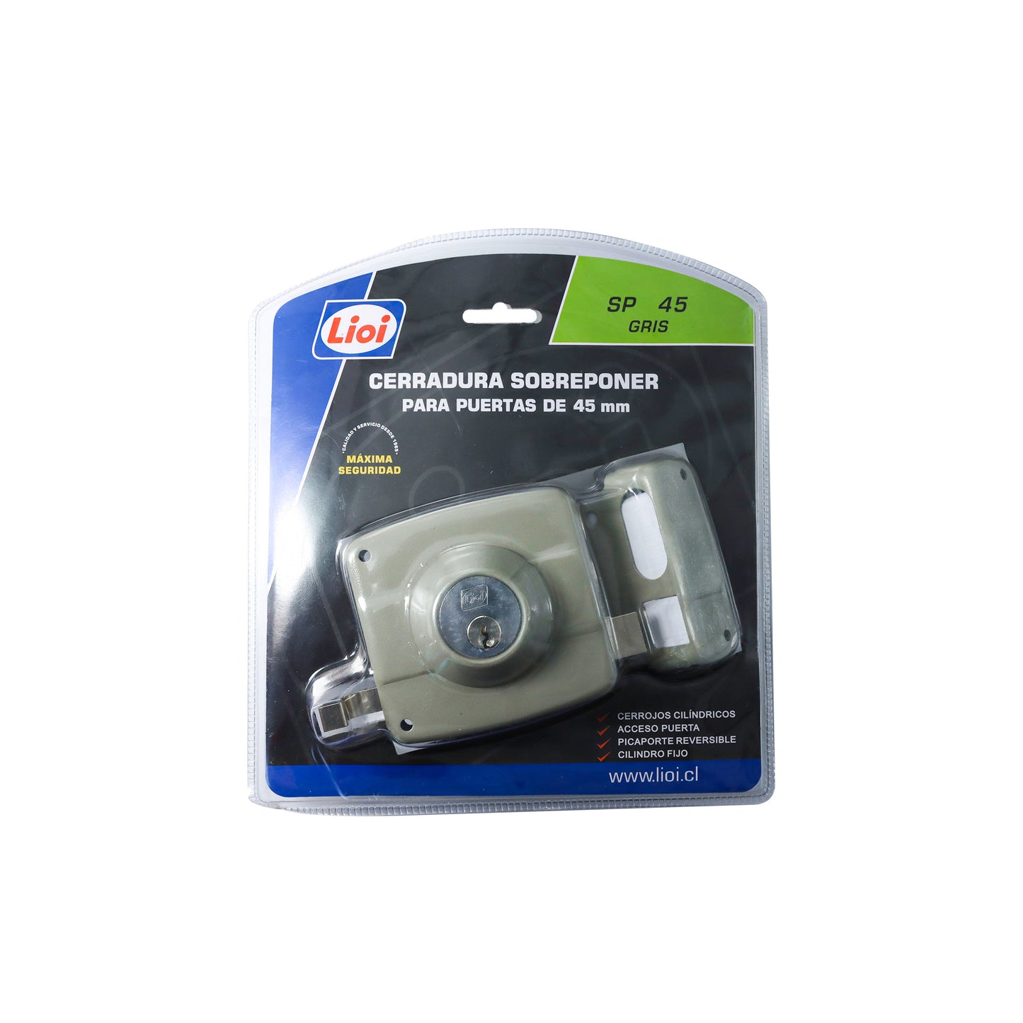 CERRADURA DE SOBREPONER 45MM CILINDRO FIJO