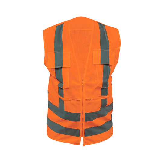 CHALECO REFLECTANTE GEÓLOGO POPLIN 360° FLÚOR